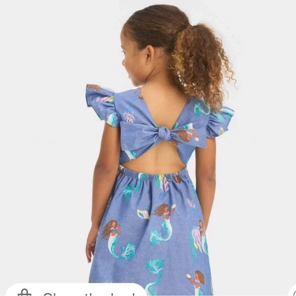 Kids Blue Mermaid Dress - Picture 1 of 3